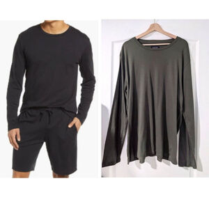 NEW Nordstrom | Long Sleeve Pima Cotton Lounge T-Shirt in Green